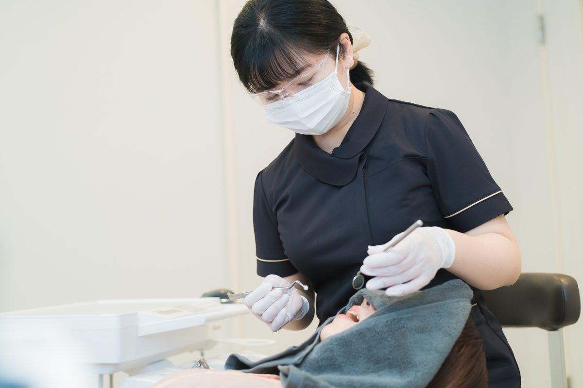 施術前のクリーニングの様子